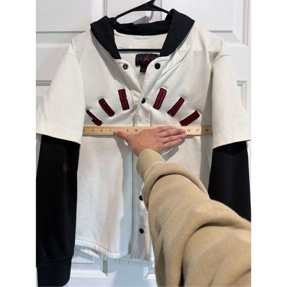 Nike Air Jordan Flight MVP Baseball "Sail" Stitched Hoodie Jersey Men's Small - Picture 10 of 14